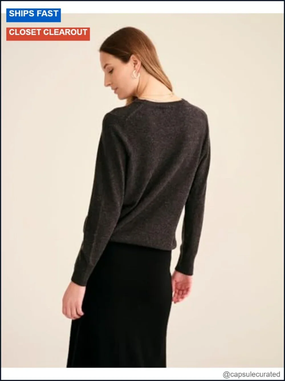 100% Pure Mongolian Cashmere Crewneck Sweater - Lightweight Pullover